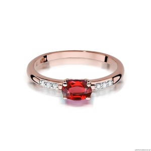 Pierścionek W077 Rubin 0,60ct różowe złoto