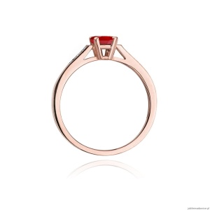 Pierścionek W078 Rubin 0,80ct różowe złoto