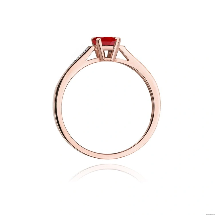 Pierścionek W078 Rubin 0,80ct różowe złoto