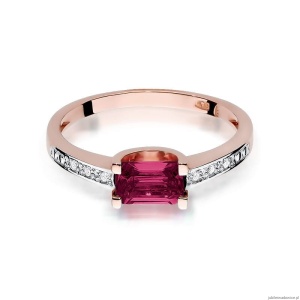 Pierścionek W105 Rubin 0,80ct różowe złoto