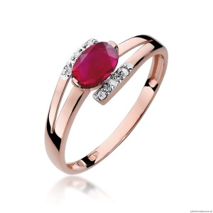 Pierścionek W119 Rubin 0,60ct różowe złoto