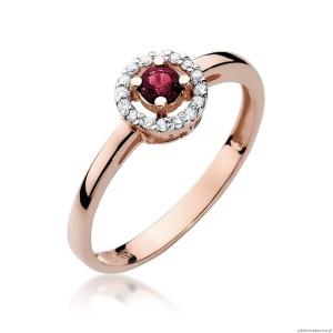 Pierścionek W238 Rubin 0,15ct różowe złoto