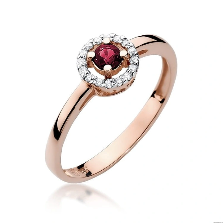 Pierścionek W238 Rubin 0,15ct różowe złoto