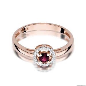 Pierścionek W238 Rubin 0,15ct różowe złoto