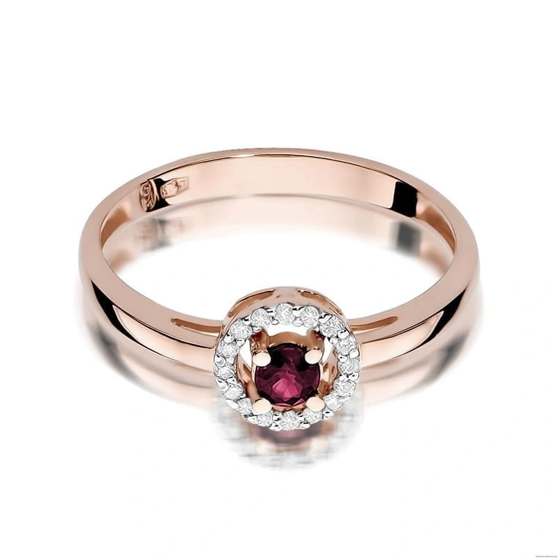 Pierścionek W238 Rubin 0,15ct różowe złoto