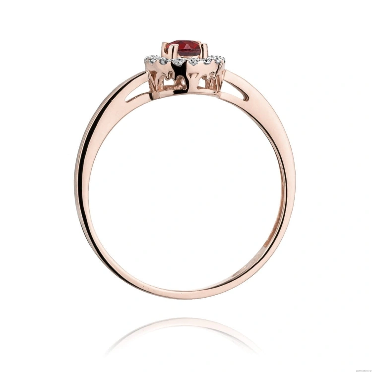 Pierścionek W238 Rubin 0,15ct różowe złoto