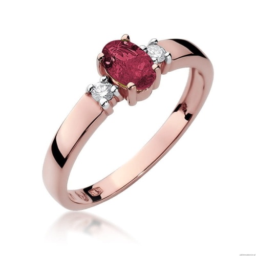 Pierścionek W264 Rubin 0,60ct różowe złoto