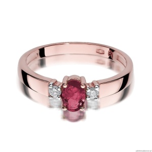 Pierścionek W264 Rubin 0,60ct różowe złoto