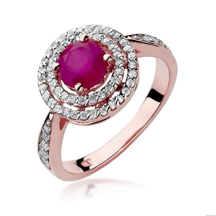 Pierścionek W274 Rubin 1,20ct różowe złoto