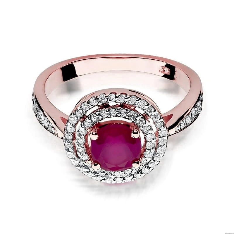Pierścionek W274 Rubin 1,20ct różowe złoto