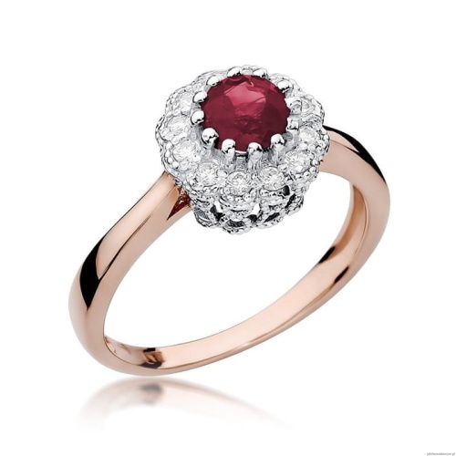 Pierścionek W284 Rubin 0,60ct różowe złoto