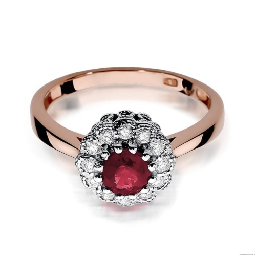 Pierścionek W284 Rubin 0,60ct różowe złoto