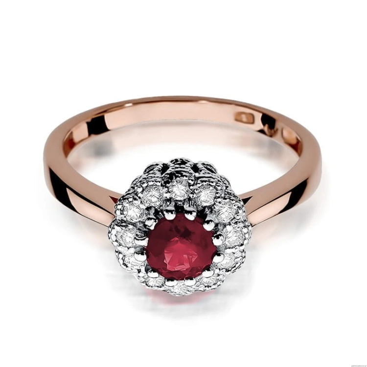 Pierścionek W284 Rubin 0,60ct różowe złoto