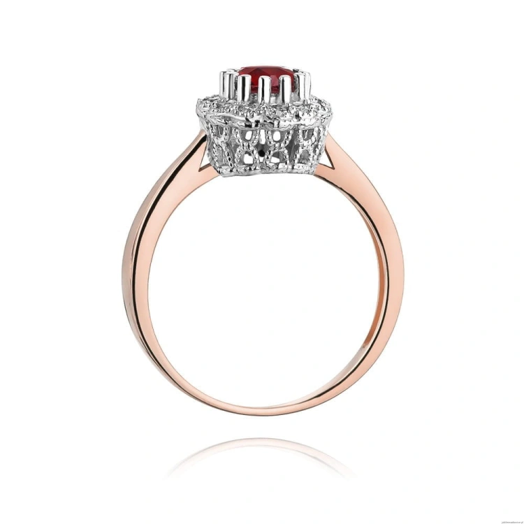 Pierścionek W284 Rubin 0,60ct różowe złoto