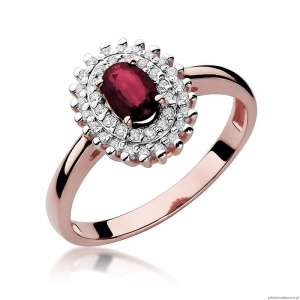 Pierścionek W303 Rubin 0,60ct różowe złoto