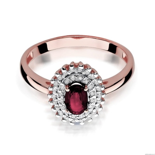 Pierścionek W303 Rubin 0,60ct różowe złoto