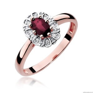 Pierścionek W304 Rubin 0,60ct różowe złoto