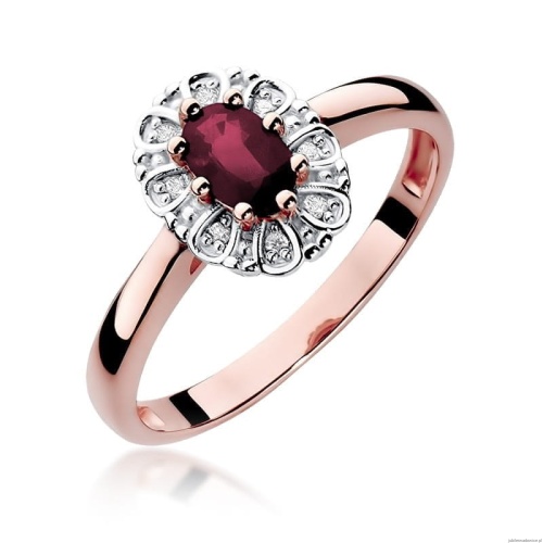 Pierścionek W304 Rubin 0,60ct różowe złoto