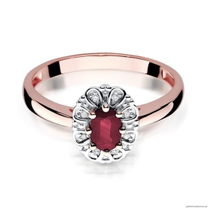 Pierścionek W304 Rubin 0,60ct różowe złoto