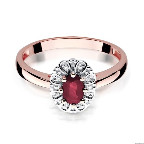 Pierścionek W304 Rubin 0,60ct różowe złoto