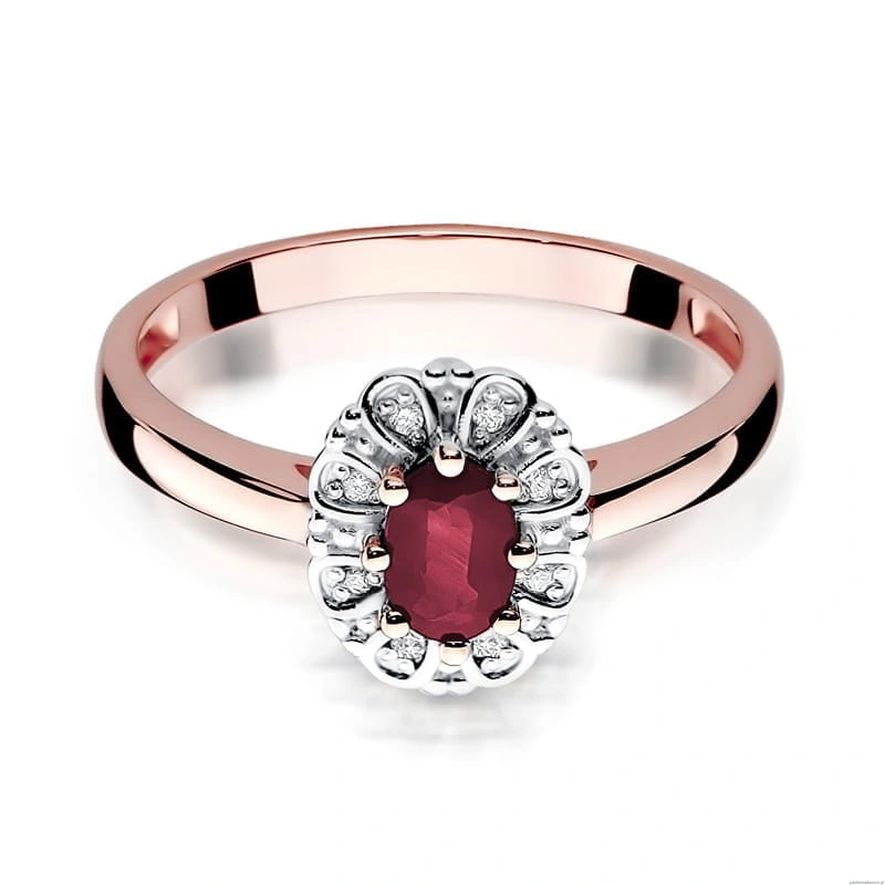 Pierścionek W304 Rubin 0,60ct różowe złoto