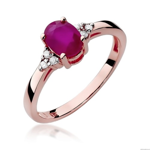 Pierścionek W308 Rubin 1,00ct różowe złoto