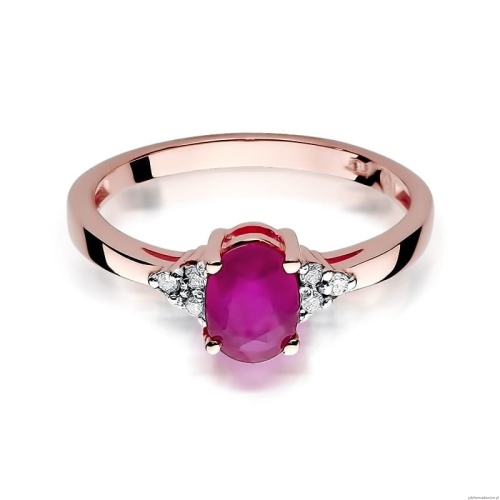 Pierścionek W308 Rubin 1,00ct różowe złoto