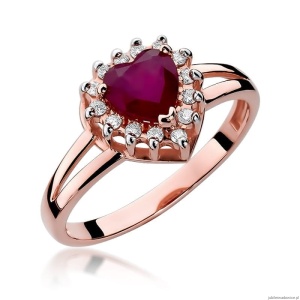 Pierścionek W310 Rubin 1,10ct różowe złoto