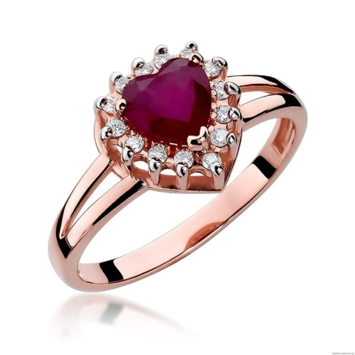Pierścionek W310 Rubin 1,10ct różowe złoto