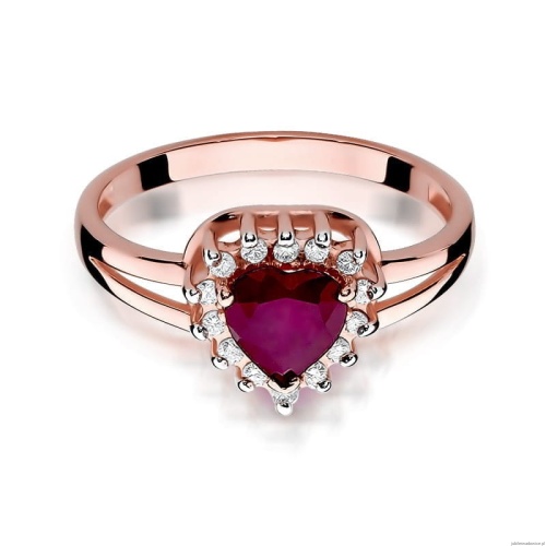 Pierścionek W310 Rubin 1,10ct różowe złoto