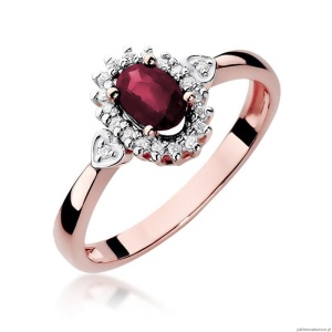 Pierścionek W312 Rubin 0,60ct różowe złoto