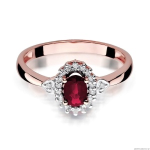Pierścionek W312 Rubin 0,60ct różowe złoto