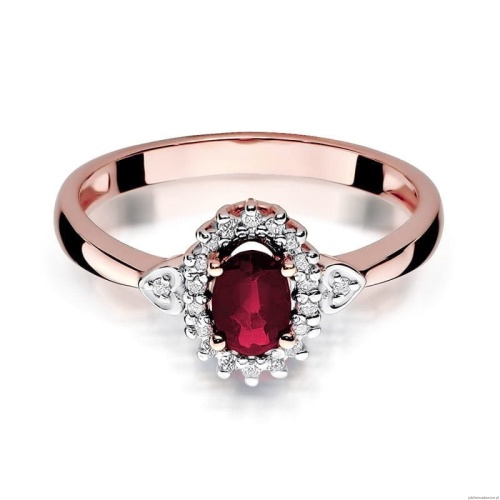 Pierścionek W312 Rubin 0,60ct różowe złoto