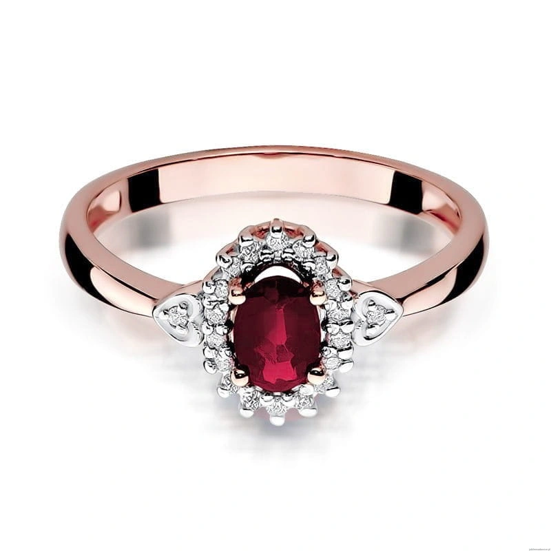 Pierścionek W312 Rubin 0,60ct różowe złoto