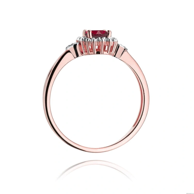 Pierścionek W312 Rubin 0,60ct różowe złoto