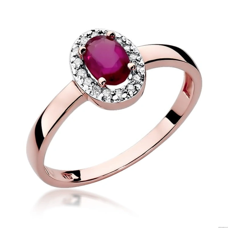 Pierścionek W330 Rubin 0,60ct różowe złoto