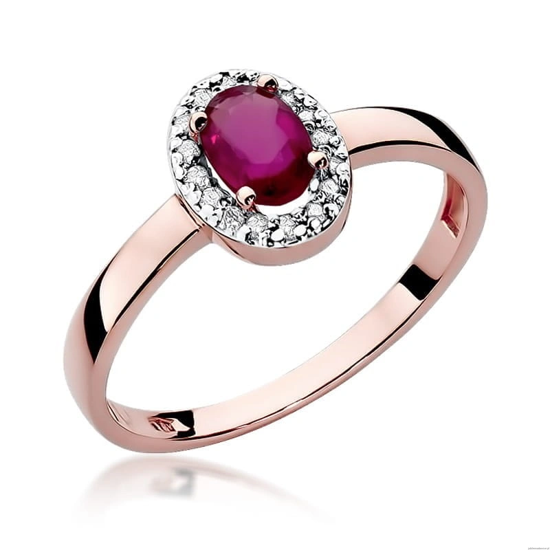 Pierścionek W330 Rubin 0,60ct różowe złoto