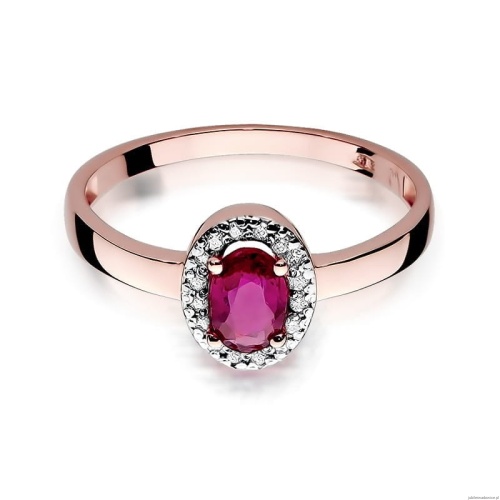 Pierścionek W330 Rubin 0,60ct różowe złoto