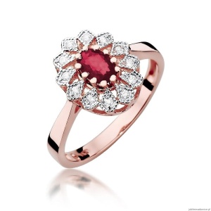 Pierścionek W354 Rubin 0,60ct różowe złoto