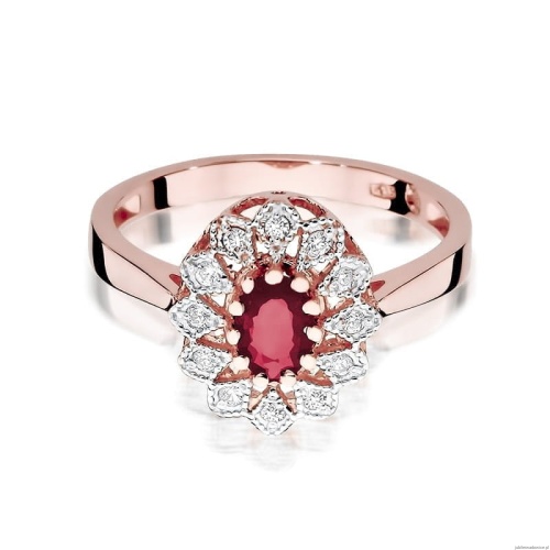 Pierścionek W354 Rubin 0,60ct różowe złoto