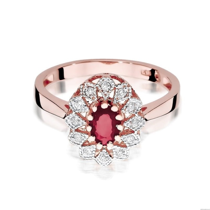 Pierścionek W354 Rubin 0,60ct różowe złoto