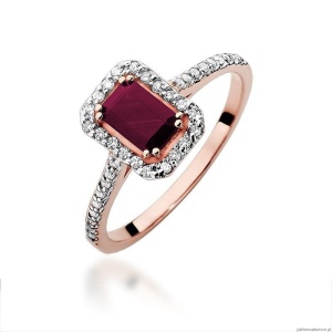 Pierścionek W403 Rubin 0,80ct różowe złoto