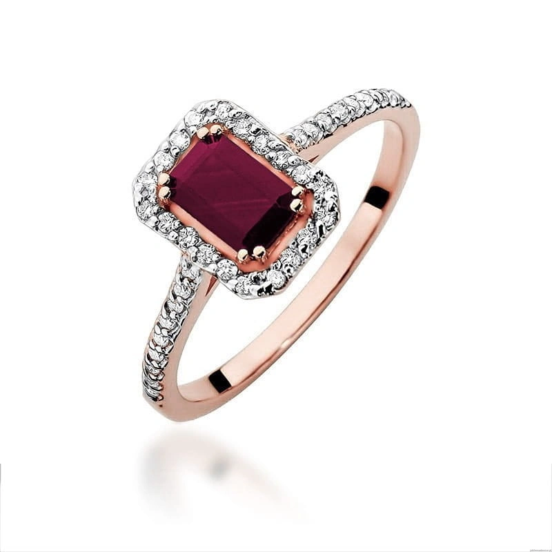 Pierścionek W403 Rubin 0,80ct różowe złoto