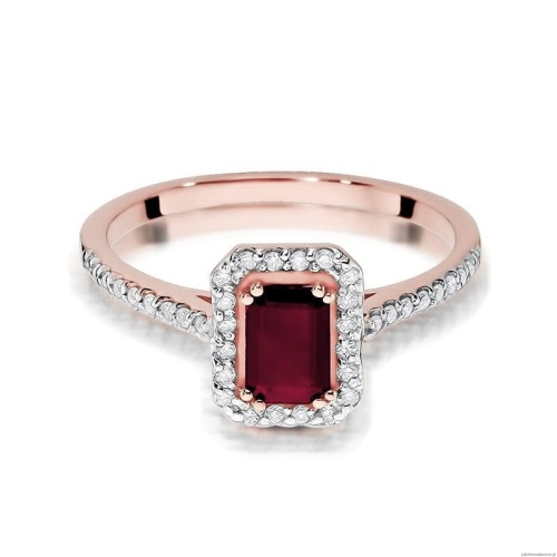 Pierścionek W403 Rubin 0,80ct różowe złoto
