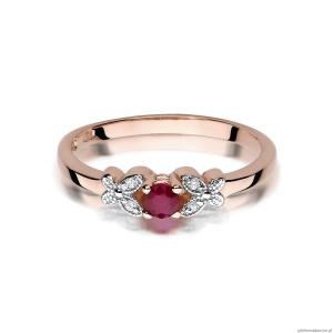 Pierścionek W414 Rubin 0,15ct różowe złoto