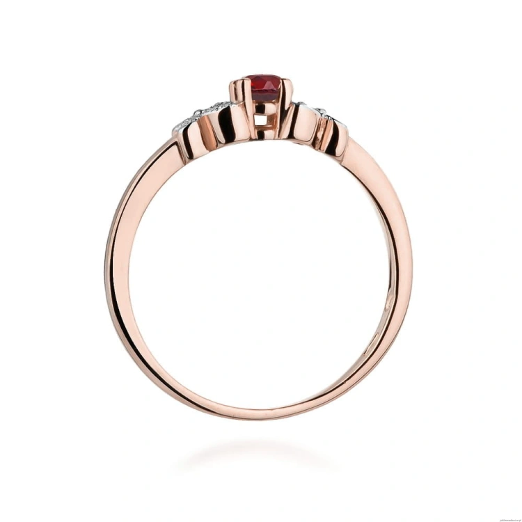 Pierścionek W414 Rubin 0,15ct różowe złoto