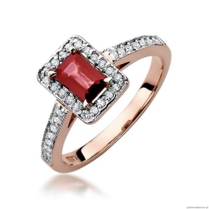 Pierścionek W422 Rubin 0,80ct różowe złoto