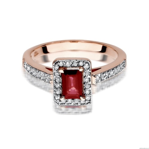 Pierścionek W422 Rubin 0,80ct różowe złoto