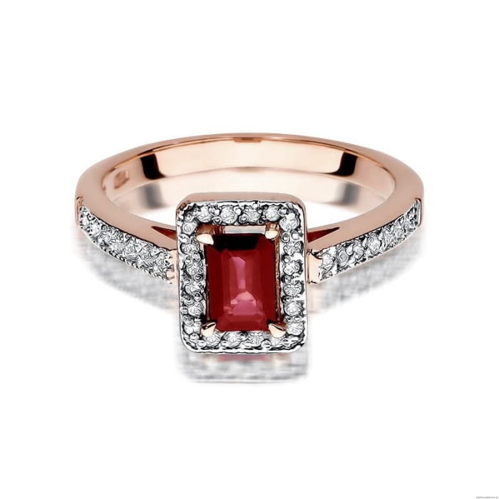Pierścionek W422 Rubin 0,80ct różowe złoto