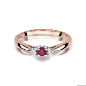 Pierścionek W428 Rubin 0,15ct różowe złoto